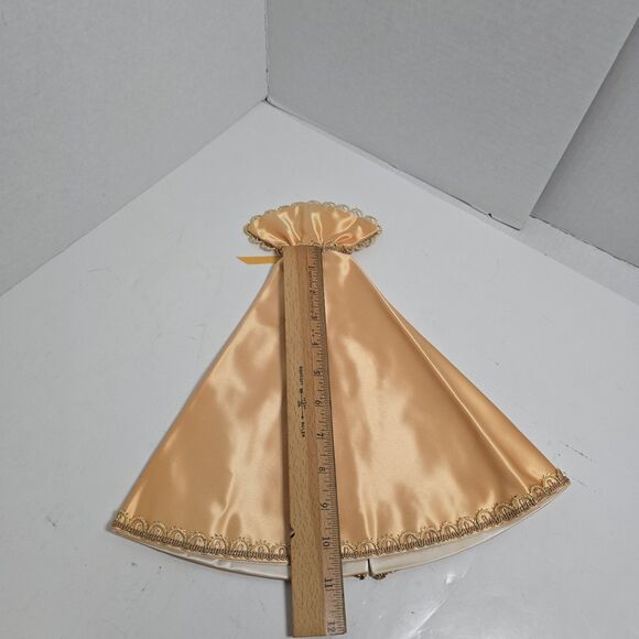 VTG Infant Of Prague Yellow Roses Coordinating Vestments Cape/Robe & Dress 10” L - Picture 11 of 16